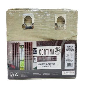 Cortina Corta Luz Hermes Blackout Dualplex 0003 Bege 400x260cm 20625 - BecaDecor