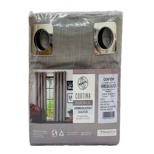 Cortina Corta Luz Hermes Blackout Dualplex 0004 Cinza 260x230cm 20618 - BecaDecor