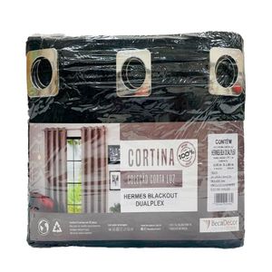 Cortina Corta Luz Hermes Blackout Dualplex 0008 Preto 400x260cm 20627 - BecaDecor
