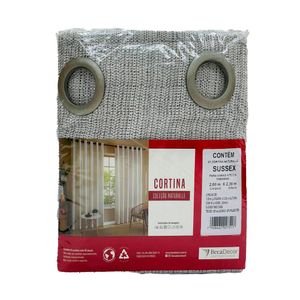 Cortina Naturalle Sussex 0002 Cinza 2 Peças 260x230cm Ref.20654 BecaDecor