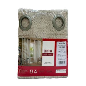 Cortina Naturalle Sussex 0003 Bege 2 Peças 260x230cm 20655 - BecaDecor
