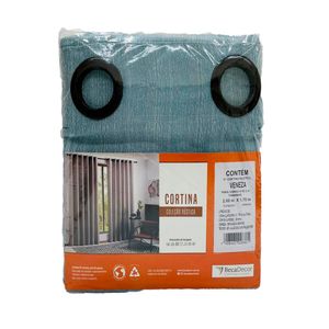 Cortina Rústica Veneza 3610 Aqua Marine 2 Peças 260x170cm 20816 - BecaDecor