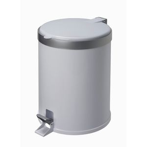 Lixeira Com Pedal 5l Branca Com Aro Prata - Viel 3552