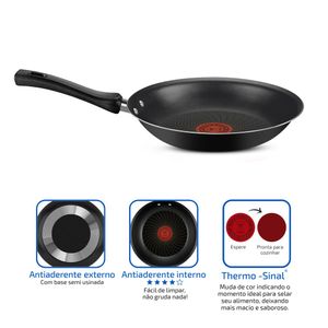 Frigideira Francesa Todo Dia Antiaderente Alumínio Preto 20cm 9295306758 - Rochedo