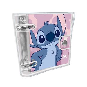 Mini Fichário Stitch Pvc Cristal Com Botão 80 Folhas 4664 - Dac