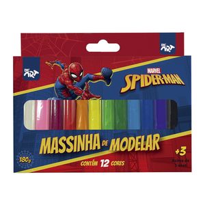 Massinha de Modelar Homem-aranha Com 12 Cores 180g 4698 - Dac