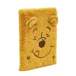 Caderno de Anotações Ursinho Pooh Fluffy Pelúcia Amarelo 80 Folhas 4786 - Dac
