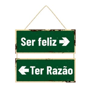 Placa Decorativa Com Corda "Ser Feliz" Mdf JPL2042 - Nsw