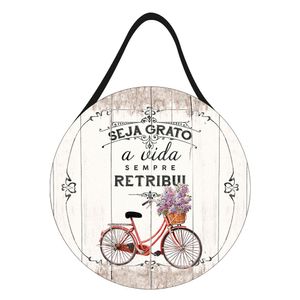 Placa Decorativa Com Corda "Seja Grato A Vida Sempre Retribui" Mdf JPL2241 - Nsw