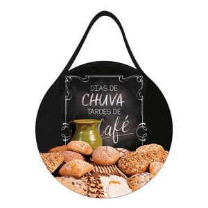 Placa Decorativa Com Corda "dias de Chuva Tardes de Café" Mdf JPL2248 - Nsw