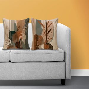 Kit 2 Capas de Almofadas Veludo Estampada Menta E Caramelo Sortida 43x43cm CALW5317 - Nsw