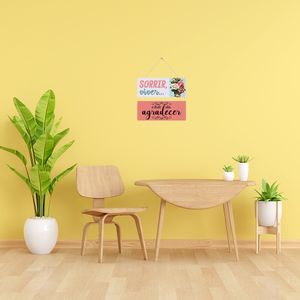 Placa Decorativa Com Corda "Sorrir, Viver" Mdf JPL2048 - Nsw