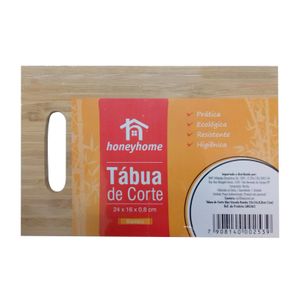 Tábua de Corte com Alça Vazada em Bambu 24x16x0,8cm - honeyhome