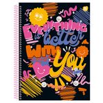 Caderno_Universitário_10_Matérias_Espiral_Capa_Dura_Be_Happy_Sortido_160_Folhas_Ref.10221_Animativa