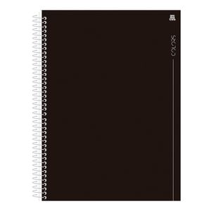 Caderno Universitário 1 Matéria Espiral Capa Dura Colors Preto 80 Folhas 10199 - Animativa