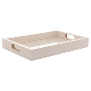 Bandeja Genebra Retangular P Em Mdf Com Fundo Tressê 30x4x20cm 5675 - Lyor
