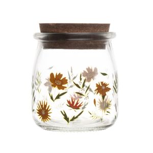 Porta Mantimento Flora Redondo Vidro Com Tampa Bambu 190ml 220263 - Lyor
