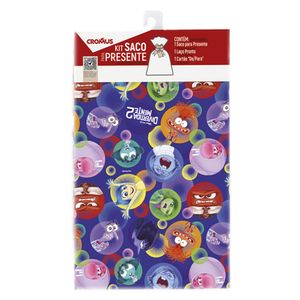 Saco de Presente 50x70cm Divertidamente 2 com 1 Unidade 99008081 - Cromus