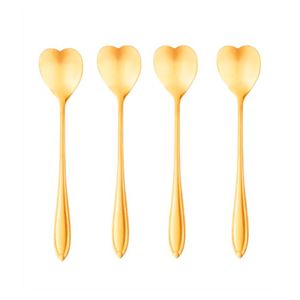 Conjunto Colheres de Chá Heart Aço Inox Dourado 4 Peças 28299 - Wolff