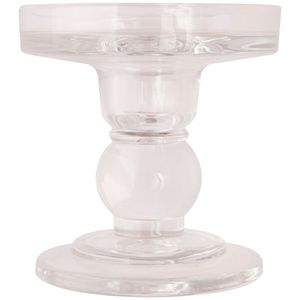 Castiçal Vidro Transparente 100ml 8x8,5x8,5cm LM2405 - honeyhome