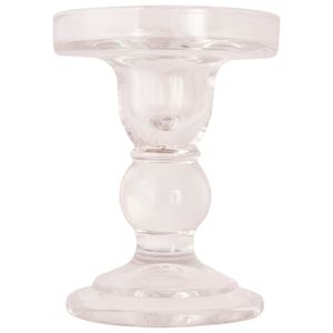 Castiçal Vidro Transparente 120ml 8x8,5x11cm LM2406 - honeyhome