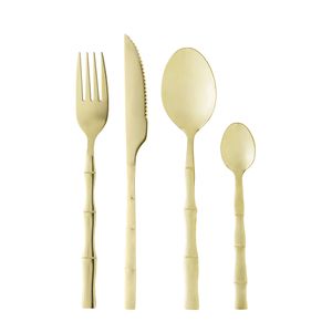 Faqueiro Elegant Bambu Inox Champanhe 16 Peças 5723 - Lyor