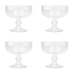 Conjunto 4 Taças Para Sobremesa Butterfly Com Pé Vidro 20596 - Wolff