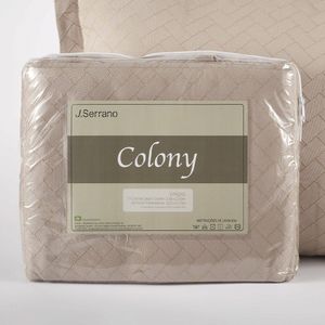 Kit Colcha Queen Colony Bricks 3 Peças Creme Cotton 230x260cm Ref.B62893703010 Jc Serrano