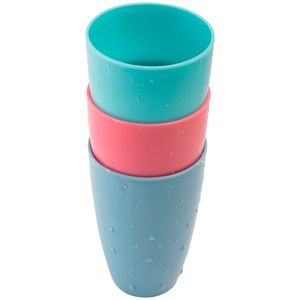 Kit Copos 300ml Ideal Plástico 3 Peças 7,8x7,8x12cm LM2652IDE - honeyhome