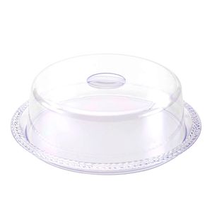 Porta Bolos Trança Plástico Cristal 10,3x32,2x32,2cm - K15 Keita