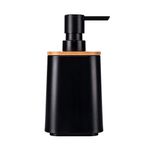 Porta_Sabonete_Líquido_My_Day_Plastico_Preto_Detalhe_Bambu_OR94000_-_Ordene