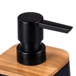 Porta_Sabonete_Líquido_My_Day_Plastico_Preto_Detalhe_Bambu_OR94000_-_Ordene