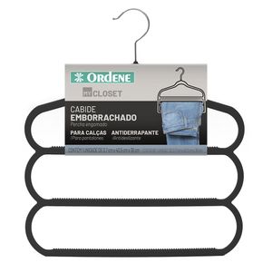 Cabide Emborrachado Para Calças My Closet  Antiderrapante Preto OR59530 - Ordene