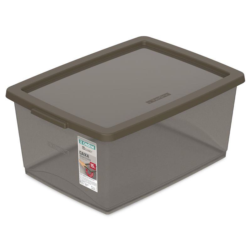 Caixa Organizadora Com Tampa My Closet Plastico Camurça 15L