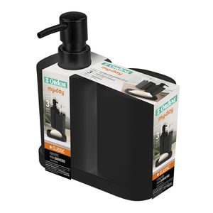 Conjunto 3 Acessórios Para Banheiro My Day Plastico Preto OR94040 - Ordene