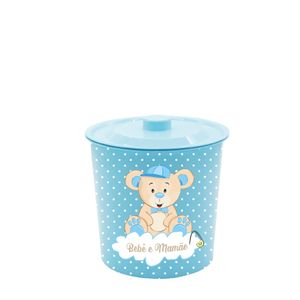 Lixeira Redonda com Tampa Azul 3L BM2073 - Monte Libano