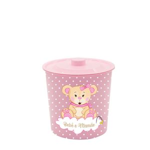 Lixeira Redonda com Tampa Rosa 3L BM2063 - Monte Libano