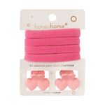 Kit_4_Elásticos_Para_Cabelo_Com_2_Prendedores_Piranha_Laço,_Flor_Ou_Coração_Sortido_Ref.LM2811_honeyhome