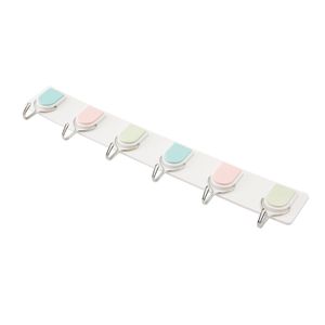 Gancho de Parede Autoadesivo Com 6 Ganchos Ferro E Plástico 6x3x2cm LM2643AMB - honeyhome