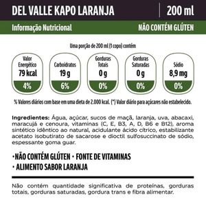 Suco Kapo Sabor Laranja 200ml 118100 - Del Valle