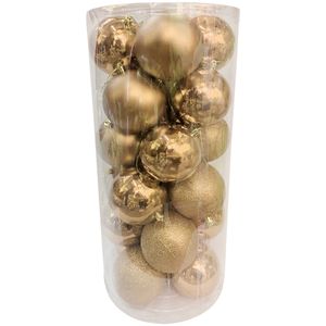 Tubo com 24 Bolas Enfeite Natal Plástico Sortidas 10cm LM2462NTL - honeyhome