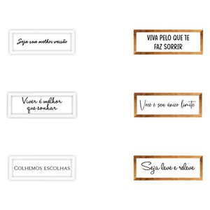 Quadro de Mesa Luxo Frases Madeira Sortido 10x30cm 105 - Art Frame