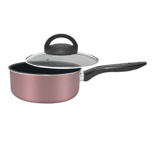 Panela 16cm Alumínio Antiaderente Tampa de Vidro Rose 2021609 - Alumínio Marpal