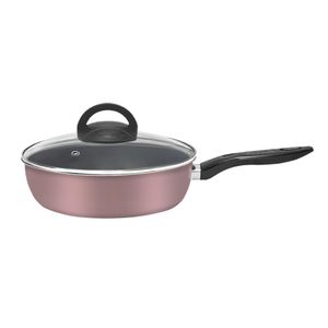 Frigideira Alumínio Antiaderente Tampa de Vidro Rose 22cm 2102209 - Alumínio Marpal