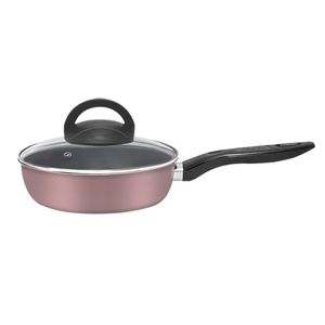 Frigideira Alumínio Antiaderente Tampa de Vidro Rose 18cm 2101809 - Alumínio Marpal