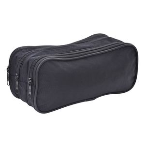 Estojo Escolar All Black Triple 3 Zíperes Nylon Preto 21x9x11cm WPE00700 - Win Paper