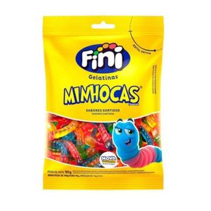 Bala Gelatina Minhocas Brilho 90g - Fini