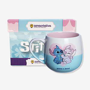 Caneca Stitch Namorados Cerâmica 400ml 10025649 - Zona Criativa