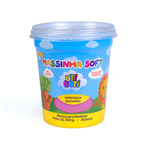 Massinha de Modelar Soft Utiguti Rosa Escuro 500g 004017 - Uti Guti