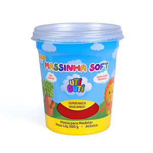 Massinha de Modelar Soft Utiguti Vermelho 500g 004018 - Uti Guti